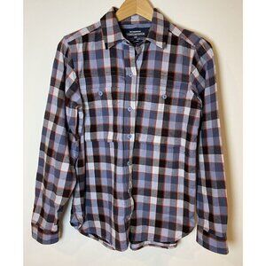 REI Cooperative Flannel Shirt Blue Red Gray Plaid Size Small S